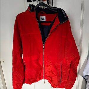 Zara Red Windbreaker Jacket